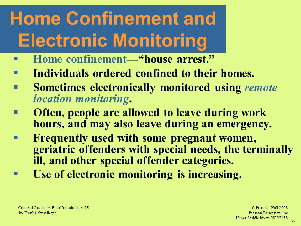 Intensive probation supervision house arrest and electronic monitoring